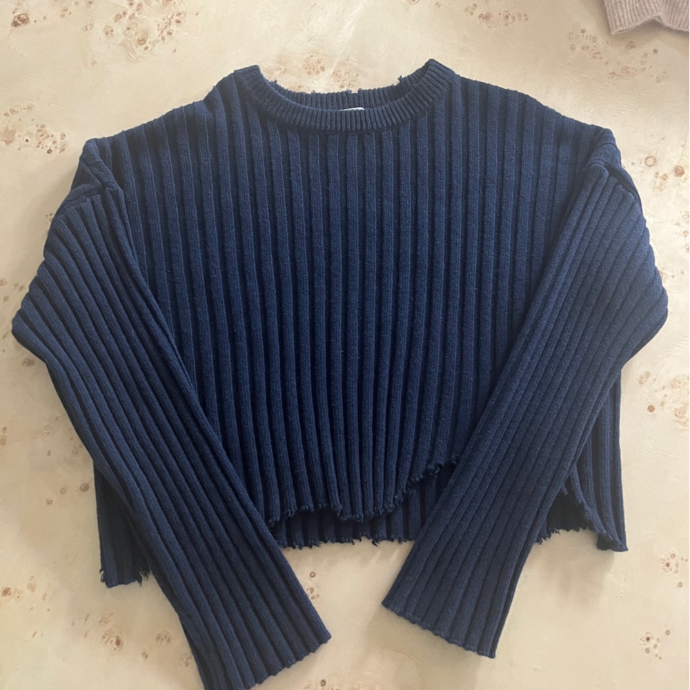Navy cropped sweater